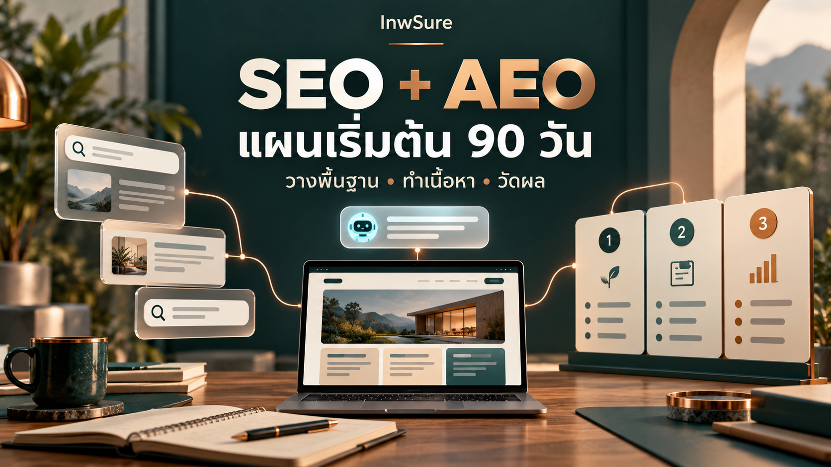 ภาพประกอบแนวคิดการวางแผน SEO และ AEO สำหรับธุรกิจ